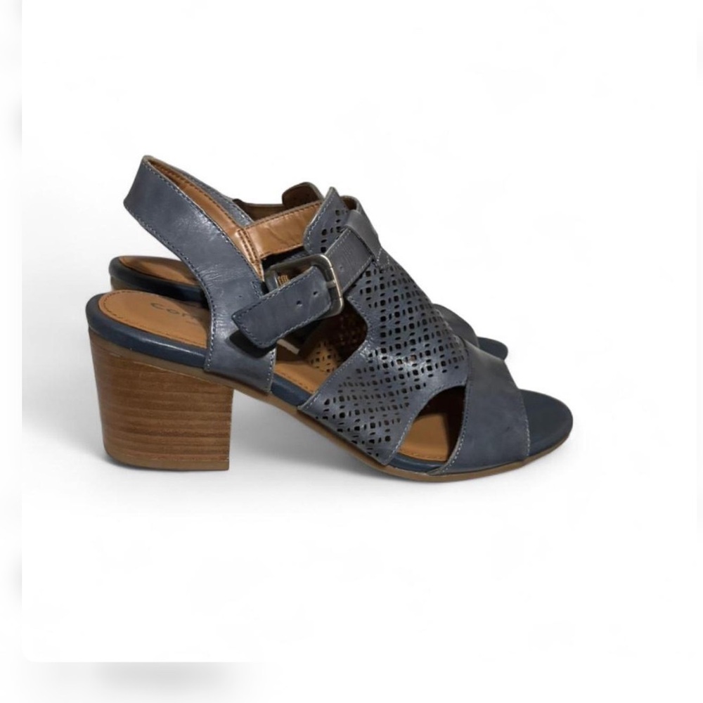 Comfortiva Amber Perforated Block Heel Sandal Sz 8.5W